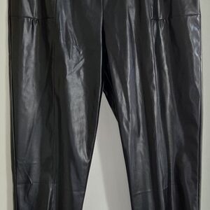 Halston Heritage Black Faux Leather Trousers